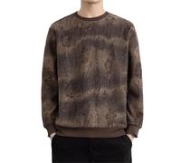 Genérico Sudadera Hombre Sin Capucha CláSico CáLido Fleece Sudadera Hombre Invierno Oversize Impreso Casual Manga Larga Forro Polar Comodidadque Deportivo Camisa Sweatshirt Homem (Coffee, XL)