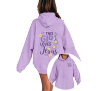 Genérico Sudadera Infantil Moderna con Estampado de Letras, diseño de Jesús, a la Moda, Ajuste Holgado, gráfico, Manga Larga para niños y niñas, Tejido Suave de algodón Transpirable Otoño-Invierno
