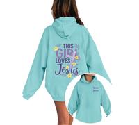 Genérico Sudadera Infantil Moderna con Estampado de Letras, diseño de Jesús, a la Moda, Ajuste Holgado, gráfico, Manga Larga para niños y niñas, Tejido Suave de algodón Transpirable Otoño-Invierno