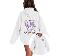 Genérico Sudadera Infantil Moderna con Estampado de Letras, diseño de Jesús, a la Moda, Ajuste Holgado, gráfico, Manga Larga para niños y niñas, Tejido Suave de algodón Transpirable Otoño-Invierno