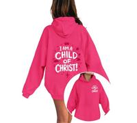 Genérico Sudadera Infantil Moderna con Estampado de Letras, diseño de Jesús, a la Moda, Ajuste Holgado, gráfico, Manga Larga para niños y niñas, Tejido Suave de algodón Transpirable Otoño-Invierno