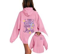 Genérico Sudadera Infantil Moderna con Estampado de Letras, diseño de Jesús, a la Moda, Ajuste Holgado, gráfico, Manga Larga para niños y niñas, Tejido Suave de algodón Transpirable Otoño-Invierno