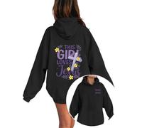 Genérico Sudadera Infantil Moderna con Estampado de Letras, diseño de Jesús, a la Moda, Ajuste Holgado, gráfico, Manga Larga para niños y niñas, Tejido Suave de algodón Transpirable Otoño-Invierno