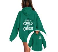 Genérico Sudadera Infantil Moderna con Estampado de Letras, diseño de Jesús, a la Moda, Ajuste Holgado, gráfico, Manga Larga para niños y niñas, Tejido Suave de algodón Transpirable Otoño-Invierno