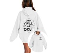 Genérico Sudadera Infantil Moderna con Estampado de Letras, diseño de Jesús, a la Moda, Ajuste Holgado, gráfico, Manga Larga para niños y niñas, Tejido Suave de algodón Transpirable Otoño-Invierno