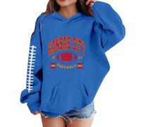 Genérico Sudadera Informal con Capucha y diseño Deportivo de béisbol para niñas Tejido y Confortable Uso Diario y Actividades físicas (Blue, 9-10Years)