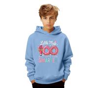 Genérico Sudadera Little Miss 100 Days Smarter Niño Meme Fun Sudadera con Capucha Manga Larga Casual Jersey Invierno Cálidos Sudaderas con Bolsillo Talla Grande Deportiva Sudaderas para Niños y Niñas