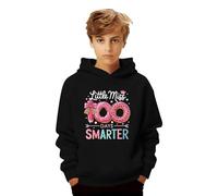 Genérico Sudadera Little Miss 100 Days Smarter Niño Meme Fun Sudadera con Capucha Manga Larga Casual Jersey Invierno Cálidos Sudaderas con Bolsillo Talla Grande Deportiva Sudaderas para Niños y Niñas
