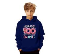 Genérico Sudadera Little Miss 100 Days Smarter Niño Meme Fun Sudadera con Capucha Manga Larga Casual Jersey Invierno Cálidos Sudaderas con Bolsillo Talla Grande Deportiva Sudaderas para Niños y Niñas