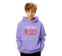 Genérico Sudadera Little Miss 100 Days Smarter Niño Meme Fun Sudadera con Capucha Manga Larga Casual Jersey Invierno Cálidos Sudaderas con Bolsillo Talla Grande Deportiva Sudaderas para Niños y Niñas