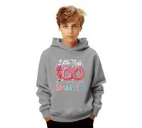 Genérico Sudadera Little Miss 100 Days Smarter Niño Meme Fun Sudadera con Capucha Manga Larga Casual Jersey Invierno Cálidos Sudaderas con Bolsillo Talla Grande Deportiva Sudaderas para Niños y Niñas