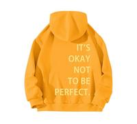 Genérico Sudadera Mujer Capucha Amarilla Mujer Manga Larga Sin Cremallera Espalda ESTÁ Bien NO SER Sudadera con Capucha Estampada Sudaderas Pelo Mujer (Yellow, M)