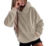 Generico Sudadera mujer con capucha chaqueta lisa elegante de mujer Corduroy Otoño Invierno Manga Larga Algodón Cómodas Casual Hoodie Sweatshirt Clásico Oversize Jersey para Deportes, verde caqui, M