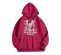 Genérico Sudadera Mujer con Capucha De Halloween Estampado Fall For Jesus Y Cuello Redondo Tejido Fino Holgada Moderna Otoño Ropa Mujer Invierno