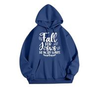 Genérico Sudadera Mujer con Capucha De Halloween Estampado Fall For Jesus Y Cuello Redondo Tejido Fino Holgada Moderna Otoño Ropa Mujer Invierno