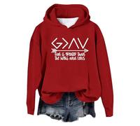 Genérico Sudadera Mujer con Capucha Estampado Dios Es Más Grande Que Los Altibajos Manga Larga Gráfico Jersey Informal Sudadera Significativa Y Moderna Ropa Mujer Invierno Capucha M96