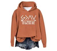 Genérico Sudadera Mujer con Capucha Estampado Dios Es Más Grande Que Los Altibajos Manga Larga Gráfico Jersey Informal Sudadera Significativa Y Moderna Ropa Mujer Invierno Capucha M96