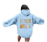 Genérico Sudadera Mujer con Capucha - Sudadera con Capucha para Maestra para El Primer DíA De Clases para Mujer De Manga Larga con Letras Estampadas Y Bolsillos
