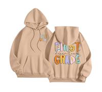 Genérico Sudadera Mujer con Capucha - Sudadera con Capucha para Maestra para El Primer DíA De Clases para Mujer De Manga Larga con Letras Estampadas Y Bolsillos