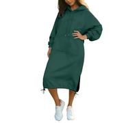 Genérico Sudadera Mujer con Capucha Vestido Largo Versátil Acogedor Diario Estilo Bata Informal Holgado Forro Polar Suave Sudadera Moderna Y Cómoda Ropa Mujer Invierno Oversize