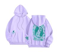 Genérico Sudadera Mujer Verano con Capucha Estampada Ligera Hoodie Playa Surf Manga Larga Transpirable Casual para Vacaciones y Exterior
