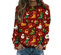 Genérico Sudadera Navidad Mujer, Jersey Navideño Familiar, Sueter Prendas Natal Regalos Sweater, Verde Burdeos Camisolas Natal Familia, Funny Oversize Jersey De Navidad Mujer, M