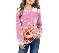 Genérico Sudadera Navidad NiñO 10 AñOs,Sudadera De Manga Larga con Cuello Redondo Estampado Informal CáLido para OtoñO E Invierno Ropa De Estar por Casa Suave De Polar Atuendo Festivo para Vacaciones