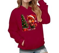 Genérico Sudadera Navidad NiñO 4 AñOs,Sudadera con Capucha Acogedora para NiñAs con Estampado Forro Polar Manga Larga Chaqueta Ligera E Informal Ropa De Abrigo para Uso Diario Y Festivo