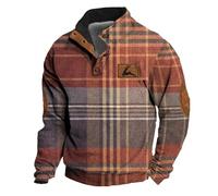 Genérico Sudadera Navidad para Hombre Suéter - Sudaderas Sin Capucha para Hombre Sudadera con Hebilla navideña para Hombre Sudadera con Estampado 3D para otoño e Invierno (Orange L)