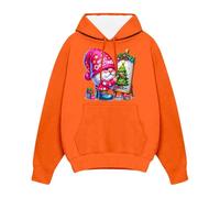 Genérico Sudadera Navideña para Hombre - Sudadera Capucha Sudadera con Capucha de Manga Larga con Estampado de gnomo navideño Nuevo dejersey Informal con Capucha y Bolsillo (Orange L)