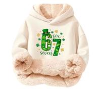 Genérico Sudadera Niña Fantastica Sudadera con Capuz Sin Bolsillo Multicolor para Niños con Estampado del Número 67, Talla 3-16 Años, Celebraciones, Detalles Finos