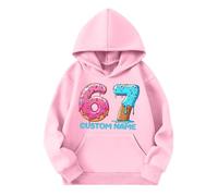 Genérico Sudadera Niña Fantastica Sudadera con Estampado del Número 67, para Actividades, con Detalles Finos, Talla 2-14 Años