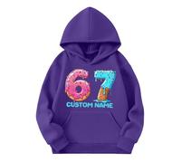 Genérico Sudadera Niña Fantastica Sudadera con Estampado del Número 67, para Actividades, con Detalles Finos, Talla 2-14 Años