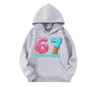 Genérico Sudadera Niña Fantastica Sudadera con Estampado del Número 67, para Actividades, con Detalles Finos, Talla 2-14 Años