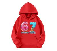 Genérico Sudadera Niña Fantastica Sudadera con Estampado del Número 67, para Actividades, con Detalles Finos, Talla 2-14 Años