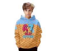 Genérico Sudadera Niña Fantastica Sudadera para Niños con Estampado del Número 67 con Capucha, Interior, Detalles Finos, Tallas 2-14 Años