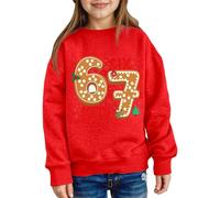 Genérico Sudadera Niña Sudadera Estilo Actual para Niños con Estampado del Número 67, Primavera-Invierno, Talla 1-12 Años, Maravillosa, Otoño-Invierno, con Detalles Finos