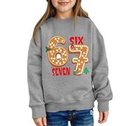 Genérico Sudadera Niña Sudadera Estilo Actual para Niños con Estampado del Número 67, Primavera-Invierno, Talla 1-12 Años, Maravillosa, Otoño-Invierno, con Detalles Finos