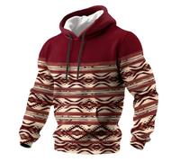 Genérico Sudadera Oversize Hombre - Sudadera con Capucha y Bolsillos para un Estilo Azteca Occidental Informal Manga Larga y Corte Holgado