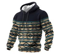 Genérico Sudadera Oversize Hombre - Sudadera con Capucha y Bolsillos para un Estilo Azteca Occidental Informal Manga Larga y Corte Holgado