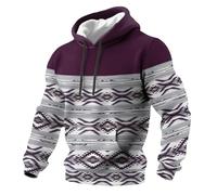 Genérico Sudadera Oversize Hombre - Sudadera con Capucha y Bolsillos para un Estilo Azteca Occidental Informal Manga Larga y Corte Holgado