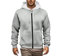 Generico Sudadera para hombre con cremallera y capucha cómoda suave de gran tamaño con bolsillos de invierno casual de color liso Jersey Y2k Jogging deportivo Sweatshirt ancha manga larga firmada