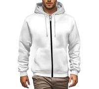 Generico Sudadera para hombre con cremallera y capucha cómoda suave de gran tamaño con bolsillos de invierno casual de color liso Jersey Y2k Jogging deportivo Sweatshirt ancha manga larga firmada