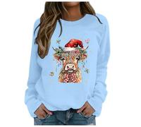 Genérico Sudadera para Mujer Cuello Redondo Estampado Dios Es Más Grande Que Los Altibajos Manga Larga Gráfico Jersey Informal Sudadera Significativa Y Moderna Ropa Mujer Invierno