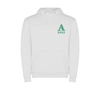 Genérico Sudadera Personalizada con Inicial de tu Nombre y año de Nacimiento. Sudaera con Capucha Toda la Familia. Talla Adulto Unisex y niños/as. (S, Blanco)