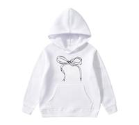 Genérico Sudadera Portugal Futbol Sudadera con Capucha de Manga Larga para niños con Pajarita Estampada Compatible with Moto Sudadera (White, 4-5 Years)