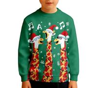 Genérico Sudadera Reno Navidad NiñO,Sudadera De Manga Larga con Cuello Redondo Y Estampado para NiñOs con Forro Polar Suave Y TéRmica Ideal para El Invierno Y Las Vacaciones