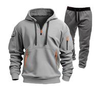 Genérico Sudadera Running Hombre Deportes Con Capucha Pantalon Chandal Invierno Chandal Completo de Invierno Ropa de Deporte Pantalon Largo Deporte Un Conjunto Jogger Hombre Gris claro XL