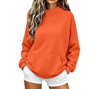Generico Sudadera sin capucha ligera para mujer - Top de mujer de manga larga elegante sudaderas cuello alto tallas grandes moda casual cómoda túnica suave color sólido ropa invierno otoño casa