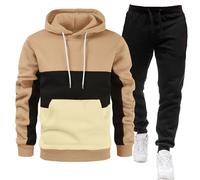 Genérico Sudadera Termica Para Hombre Chandal Invierno Completo Pantalones Chandal Ropa Running Invierno Tallas Grandes Jogger Con Capucha Un Conjunto Deportivos Pantalon Deporte Hombre Caqui XL